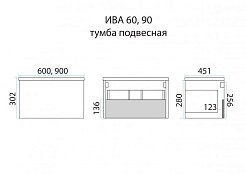 Misty Тумба с раковиной Ива 60 белый/дуб – фотография-2